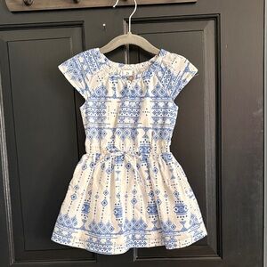 Carter's Blue and White Geometric Kids Dress